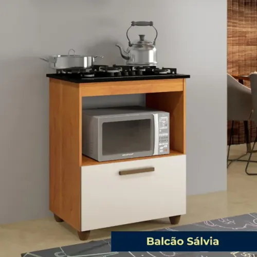 Armário para cooktop 4 bocas - cinamomo com off