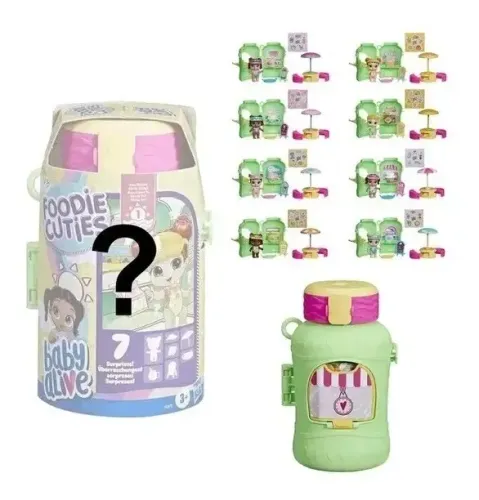 Mini Boneca Baby Alive Foodie Cuties Garrafa 7 Surpresas