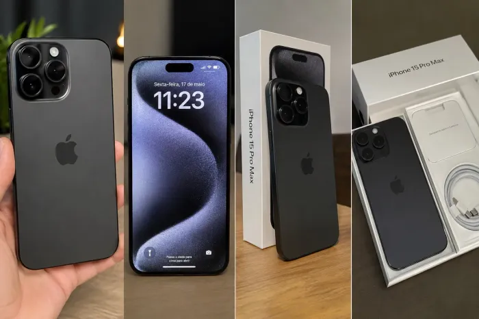 iPhone 15 Pro Max 256GB Preto Titanium 87% Impecável