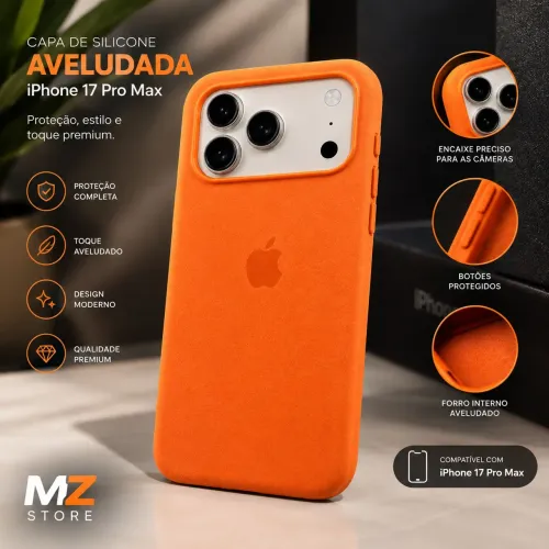 Capa Aveludada Iphone 17 Pro/Pro Max Laranja