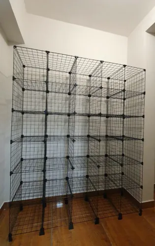 Estante Aramado 30 nichos Preto 40cm de Profundidade 3x4