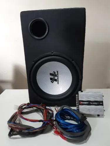 Kit Som Automotivo Completo - Sub Hurricane 12'' + Módulo Taramps TS 400x4 + Cabos