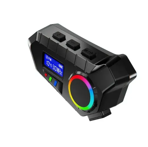Fone De Ouvido Capacete Bluetooth Moto Sem Fio Com Visor Rádio Microfone Rgb Headset Mode