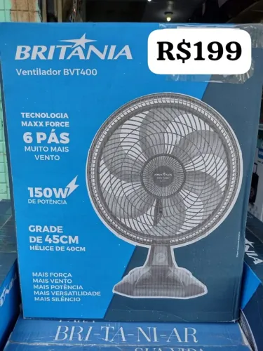 Ventilador Britânia 45cm turbo por 189,00 reais