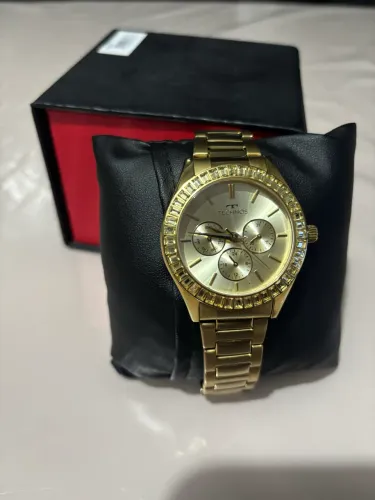 Relógio technos dourado a prova d?água 