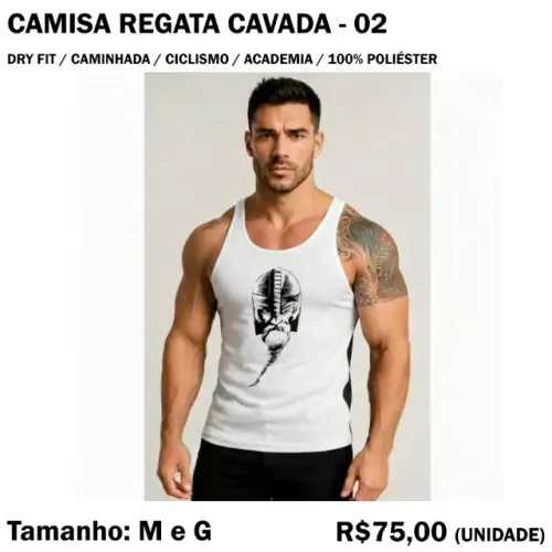 Camisa Regata Cavada para Academia