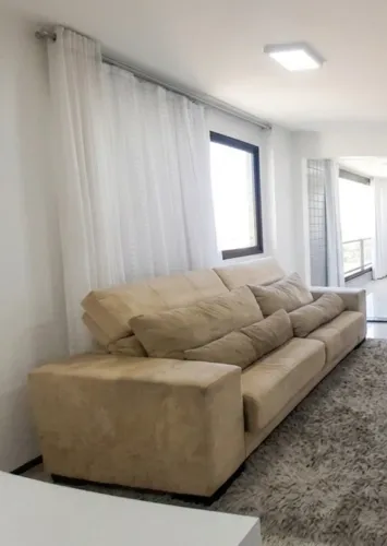 SOFÁ 4 LUGARES BEGE EM SUEDE