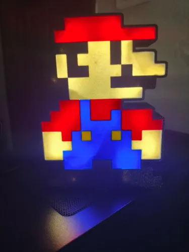 Luminária pixel art Mario 8bits 