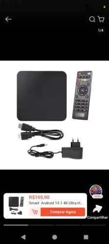 Smart Android 14.1 4K Ultra HD Media Player HDMI Wi-Fi