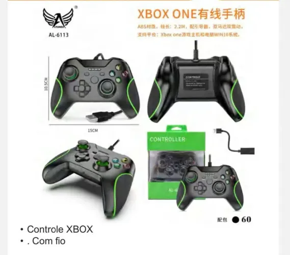 Controle gamer Xbox one com fio