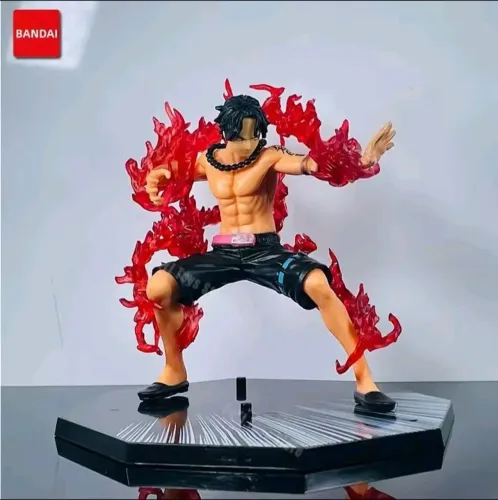 Boneco estatueta Anime One Piece Portgas D. Ace em PVC 