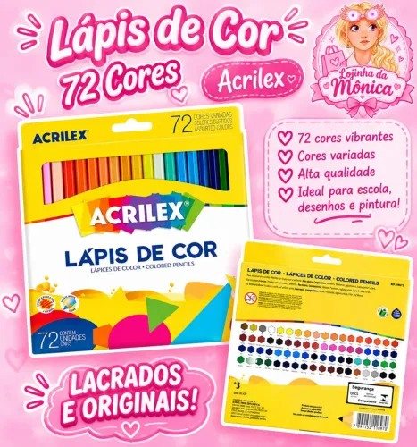 LAPIS DE COR 72 CORES ACRILEX