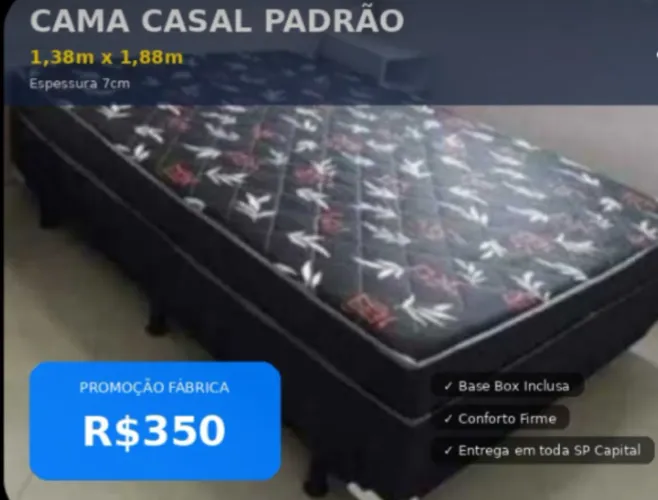 OFERTA: Cama Box conjugado casal de fábrica (PASSE O CEP)