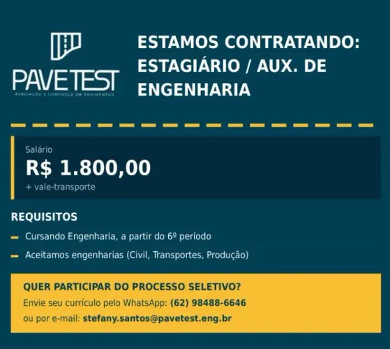 Vagas para Engenheiros e demais pessoas