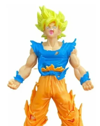 Boneco Dragon Ball Z Goku Super Sayajin<br>20cm 4pc Colecionável