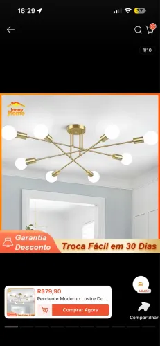 LUSTRE PENDENTE SPUTNIC PARA 8 lâmpadas
