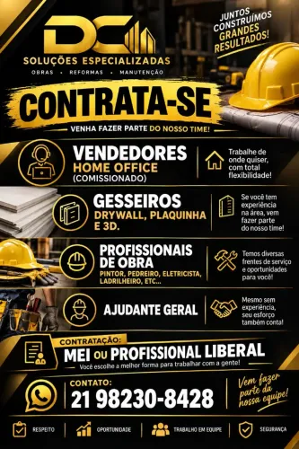 Contrata-se profissionais e vendedores