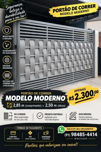 Promoção Portão de garagem novo 
