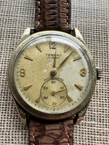 RELÓGIO VINTAGE TAMARO À CORDA- SWISS MADE