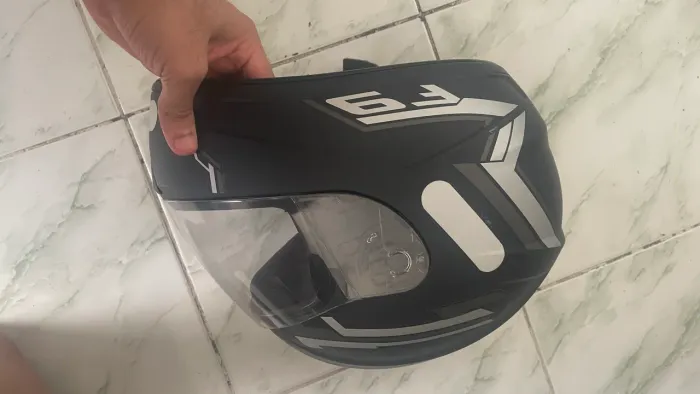 Capacete Fly F9 Hans - Tamanho 58 - Preto Fosco/Prata