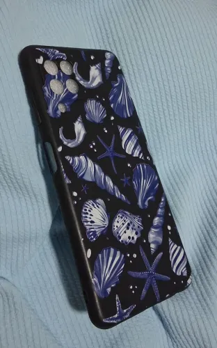 Capinha Galaxy A22- praia, preta com azul
