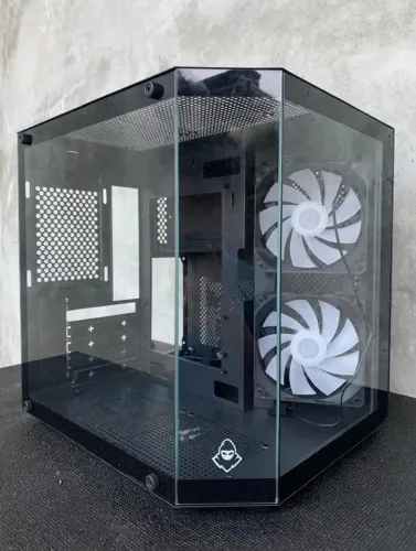 Gabinete Gamer Aquário Mancer CV700M, Mini-Tower Lateral de Vidro Com 2 Fans Preto MCR-CV7