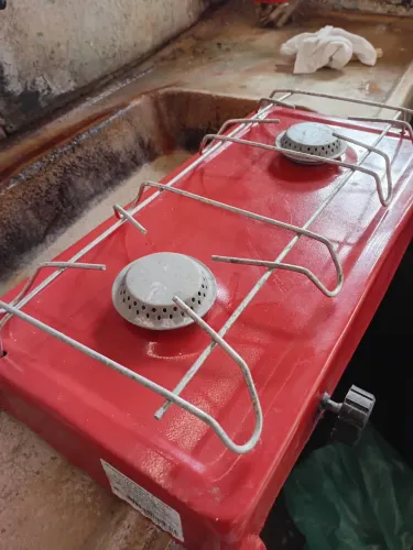 Mini Fogão Portátil Baixa Pressão a Gás Duas Bocas Fogo Forte Gás Camping JOLLY