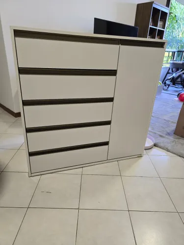 Cômoda Branca 5 Gavetas