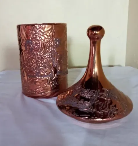 Vaso porcelana metalizado