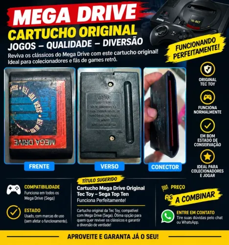 Cartucho Mega Drive Tec Toy Original - Colecionador