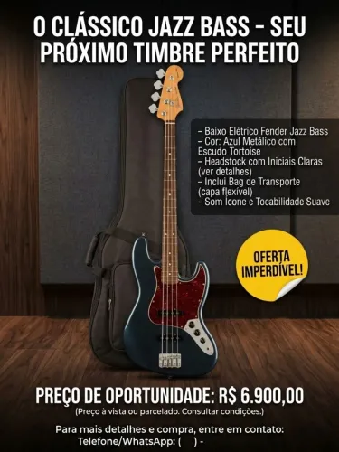 Contrabaixo fender Jazz Bass clássico 