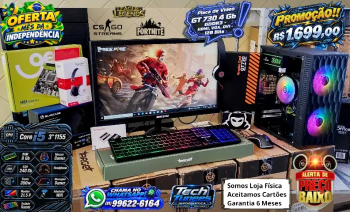 PC Gamer Completos- Core i5, i7-(Ram 8Gb,12Gb,16Gb)-(SSD 128,258,360-Monitor 21.5 24-Placa