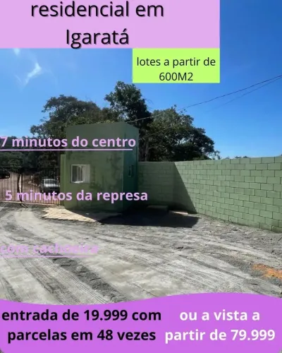VENDO LOTE A PARTIR DE 600M2 EM IGARATÁ, SÃO PAULO