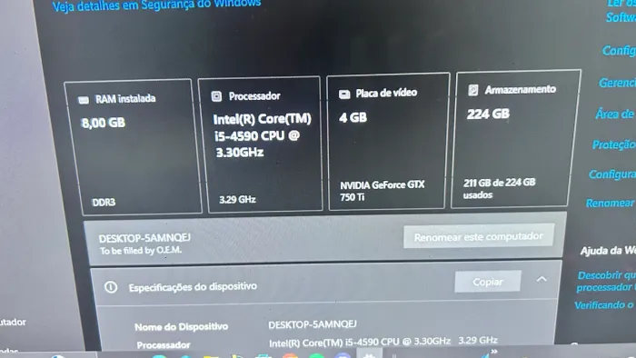 Cpu gamer seminova 6 meses de uso