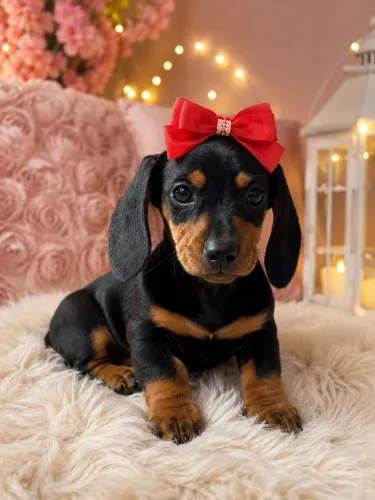Lindíssima filhote de Daschound fêmea pretinha!