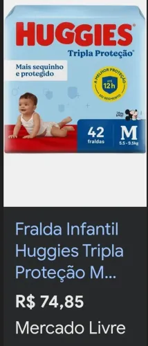 Fraldas Huggies - R$ 23,00 cada
