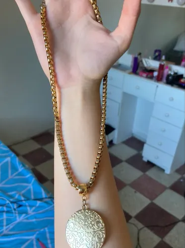 Colar Banhado a Ouro - Pingente Dupla Face Olho Grego e Mandala