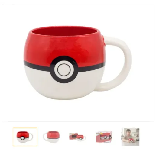Caneca Poké Bola 3D 450ml em Cerâmica - Pokémon