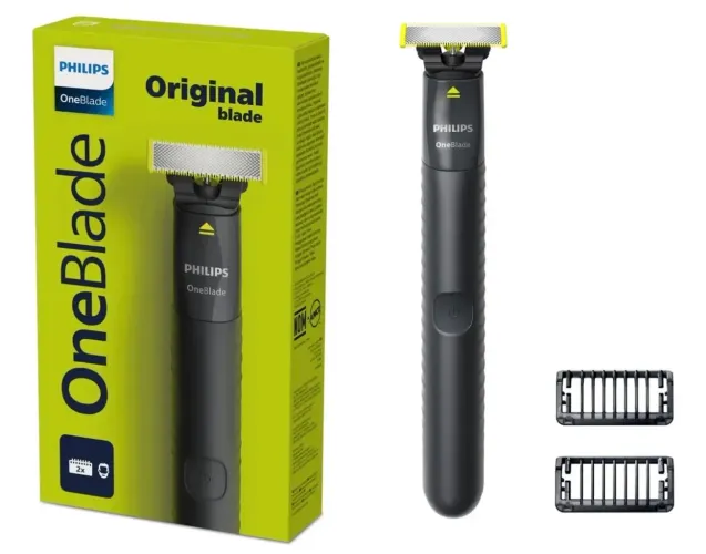 Barbeador e Aparador Elétrico Philips OneBlade 2 Pentes, Sem Fio, À prova d?água QP1424/10