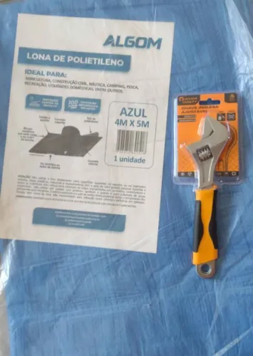 Lona impermeável ilhosada 5x4m + ferramenta de brinde/ kit novo em São Gonçalo