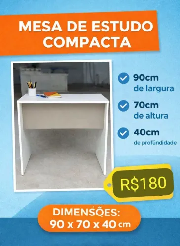 Mesa de estudo compacta 