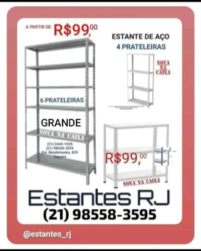 Estantes de Aço a partir de R$99,00 (Novas)