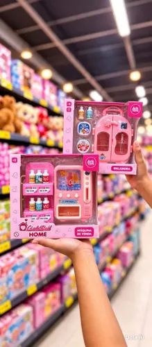 Lindabell home mini geladeira e máquina de venda brinquedo