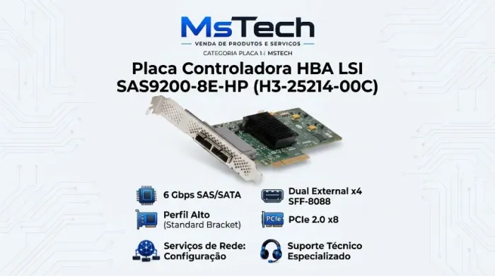 Placa Controladora HBA LSI SAS9200-8E