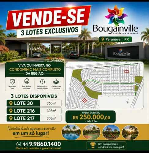 Terreno condomínio Bougainville