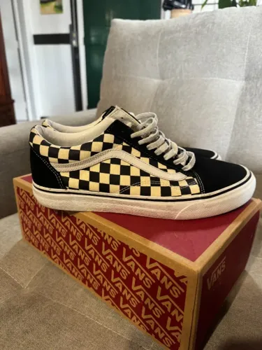 tênis vans old skool primary checkerboard black white