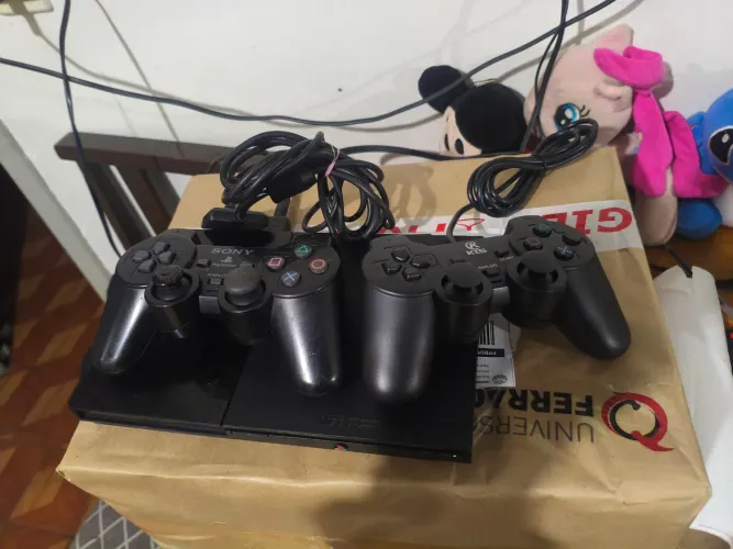 PlayStation 2 Slim Desbloqueado + 2 Controles | OPL Funcionando