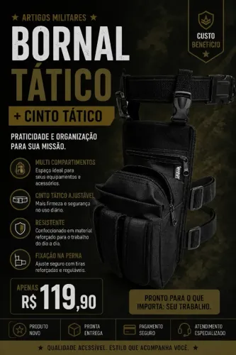 Bornal Tático + Cinto Tático