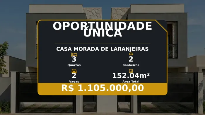 Casa dos sonhos em Morada de Laranjeiras: 3 quartos e varanda!