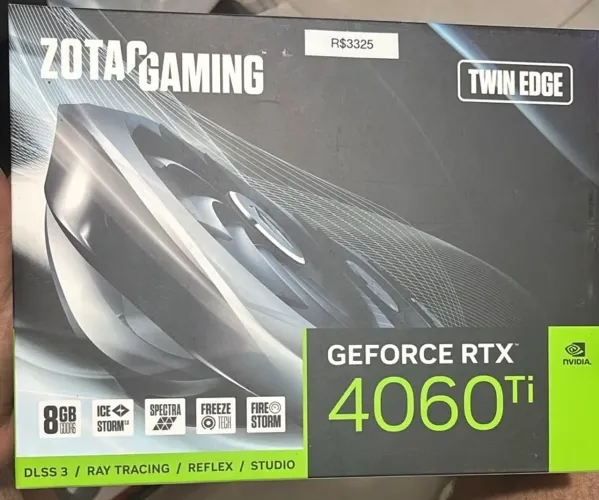 ? PLACA DE VÍDEO RTX 4060 Ti ZOTAC GAMING TWIN EDGE 8GB - COMO NOVA! ?